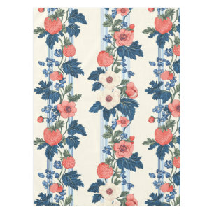 Vintage Erdbeeren & Blaue Blätter Blumenmuster Tischdecke