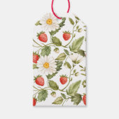 Vintage-Erdbeeren-Daisy-Botanik-Muster  Geschenkanhänger (Vorderseite)