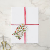 Vintage-Erdbeeren-Daisy-Botanik-Muster  Geschenkanhänger (Mit Garn)