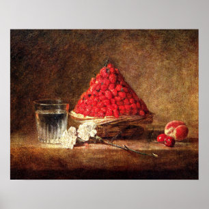 Vintage Erdbeeren - durch Jean Simeon Chardin Poster