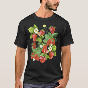 Vintage Erdbeeren Erdbeeren Früchte Berry Floral T-Shirt