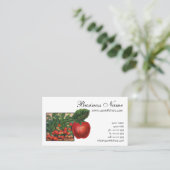 Vintage Erdbeeren, Erdbeeren-Pflanze auf einem Bau Visitenkarte (Stehend Vorderseite)