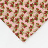Vintage Erdbeeren Fleecedecke (Ecke)