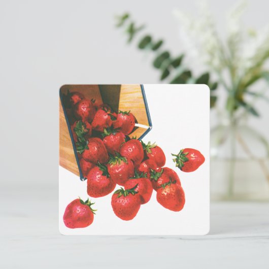 Vintage Erdbeeren in Körben, Obstbeeren (Stehend Vorderseite)