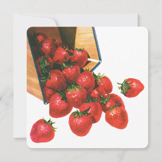 Vintage Erdbeeren in Körben, Obstbeeren (Vorderseite)