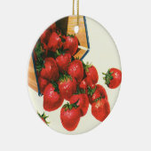 Vintage Erdbeeren in Körben, Obstbeeren Keramikornament (Rechts)