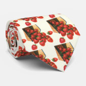 Vintage Erdbeeren in Körben, Obstbeeren Krawatte (Gerollt)