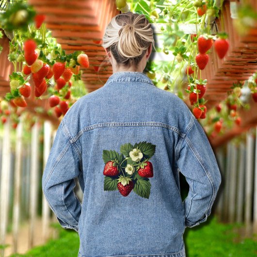 Vintage Erdbeeren Jeansjacke