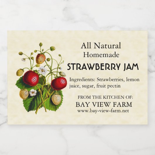 Vintage Erdbeeren Lebensmitteletikett (Einzelnes Label)