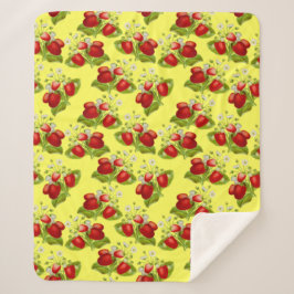 Vintage Erdbeeren mit Kernbrennstoff, gelbe Erdbee Sherpadecke