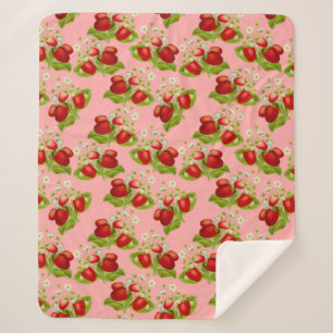 Vintage Erdbeeren mit Kernbrennstoff Rosa Erdbeere Sherpadecke