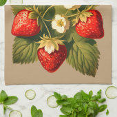 Vintage Erdbeeren Nr. 2 Geschirrtuch (Gefaltet)