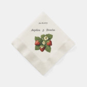 Vintage Erdbeeren - Obsthochzeit Serviette (Ecke)