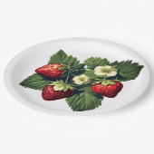 Vintage Erdbeeren Pappteller (Schrägansicht)