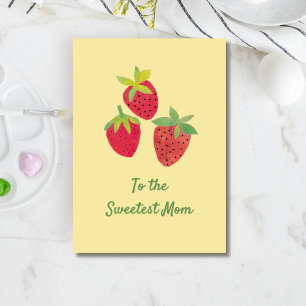 Vintage-Erdbeeren-Personalisierte-Muttertags-Karte Feiertagskarte