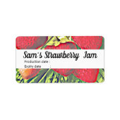 Vintage Erdbeeren - personalisierter Marmelade Adressaufkleber (Vorne)