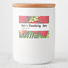 Vintage Erdbeeren - personalisierter Marmelade Lebensmitteletikett