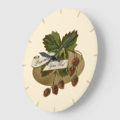 Vintage Erdbeeren Retro Frucht Alte Schule Große Wanduhr (Winkel)