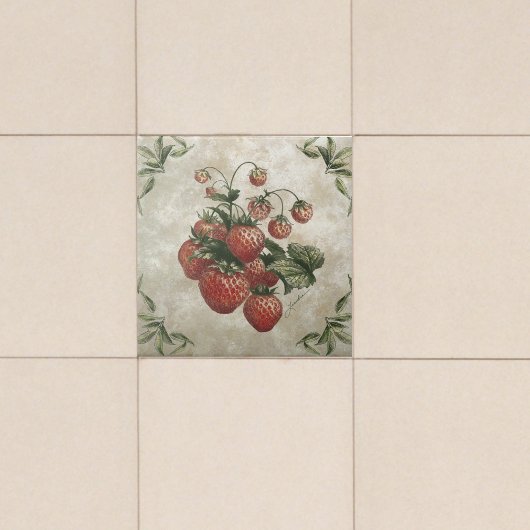 Vintage Erdbeeren Rustikale Keramik Tile Fliese