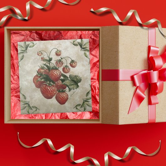 Vintage Erdbeeren Rustikale Keramik Tile Fliese