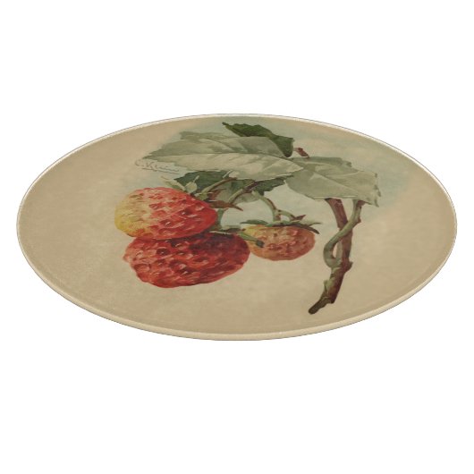 Vintage Erdbeeren Schneidebrett (Ecke)