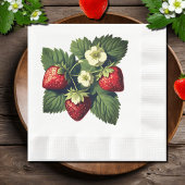 Vintage Erdbeeren Serviette