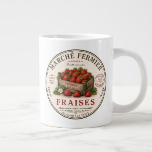Vintage Erdbeeren vom französischen Bauernmarkt Jumbo-Tasse