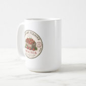 Vintage Erdbeeren vom französischen Bauernmarkt Kaffeetasse (Vorderseite Links)
