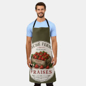 Vintage Erdbeeren vom französischen Bauernmarkt Schürze (Getragen)
