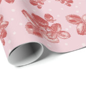 Vintage ErdbeereToile Muster-Geschenk-Verpackung Geschenkpapier (Rolleneckpunkt)