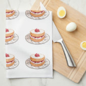 Vintage Erdbeerkuchen Geschirrtuch (Viertel Falte)