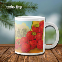 Vintage Erdbeerlandschaft Crate Art Jumbo Tasse