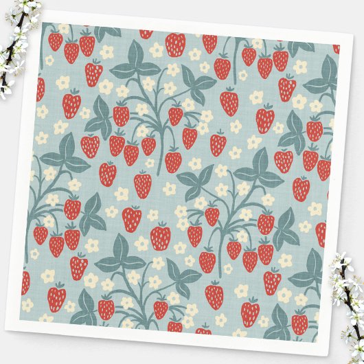 Vintage-Erdbeerpflanze Serviette
