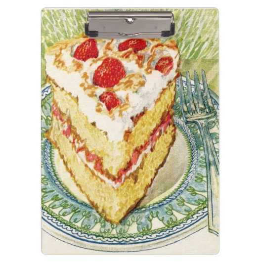 Vintage Erdbeerschicht-Kuchenablage Klemmbrett (Vorderseite)