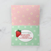 Vintage Erdbeersegnung - "Danke! Dankeskarte (Innenseite)