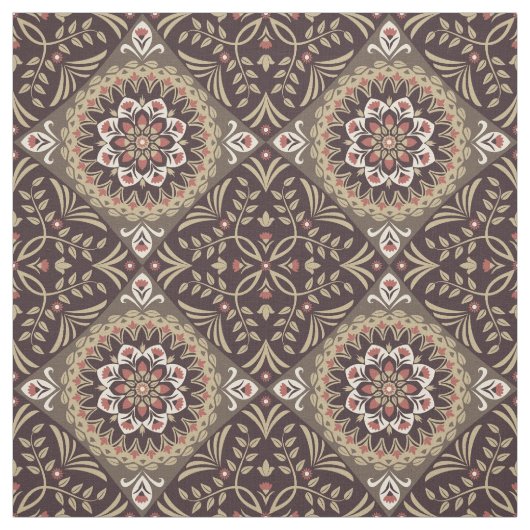 Vintage Erde tont Baumwollgewebe 28" × 18" Stoff (Muster)