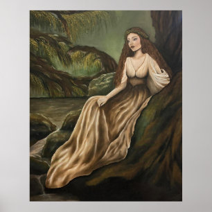 Vintage erdige Nymphe & Enchanted Forest Ölmalerei Poster