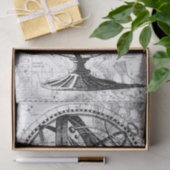 Vintage Erdkugel Retrokarte Schwarz-weiß Seidenpapier (Geschenk)