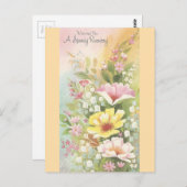 Vintage Erholung mit Blume Postkarte (Vorne/Hinten)