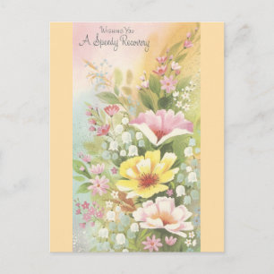 Vintage-Erholung mit Blumen Postkarte