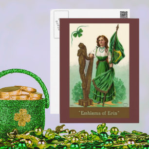 Vintage Erin-Emblens von St. Patrick Postkarte