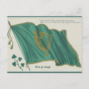 Vintage Erin Go Bragh St. Patricks Day Postkarte