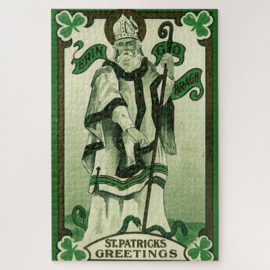 Vintage - Erin Go Bragh - St. Patricks Gruß Puzzle (Vertikal)