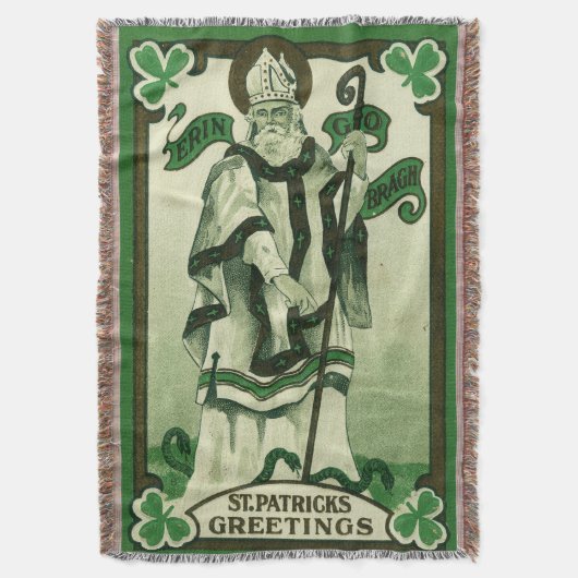 Vintage - Erin Go Bragh - St. Patricks Grüße Decke (Vorderseite Vertikal)