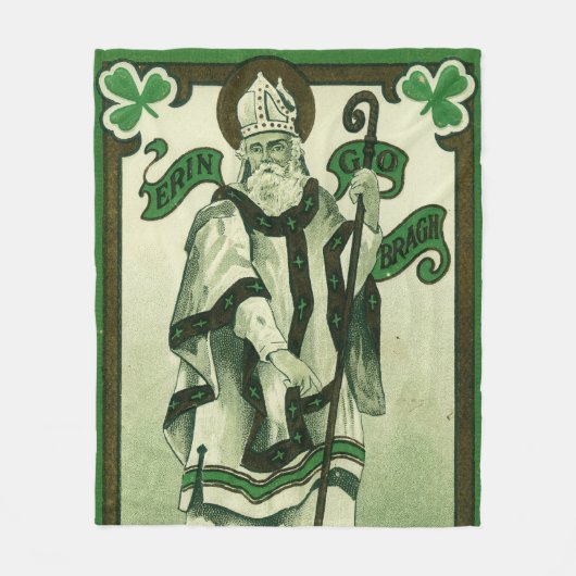 Vintage - Erin Go Bragh - St. Patricks Grüße Fleecedecke (Vorderseite)