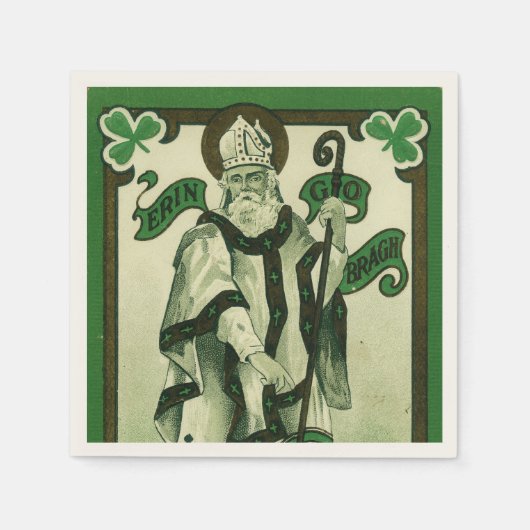 Vintage - Erin Go Bragh - St. Patrick's Grüße Serviette (Vorderseite)