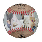 Vintage-Erinnerung an den ersten Vatertag Baseball (Vorderseite)