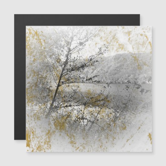 Vintage Erinnerungen am Seeufer Magnetkarte (Vorne/Hinten)