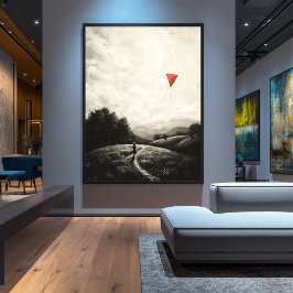 Vintage Erinnerungen der Kindheit - Junge mit Drac Poster