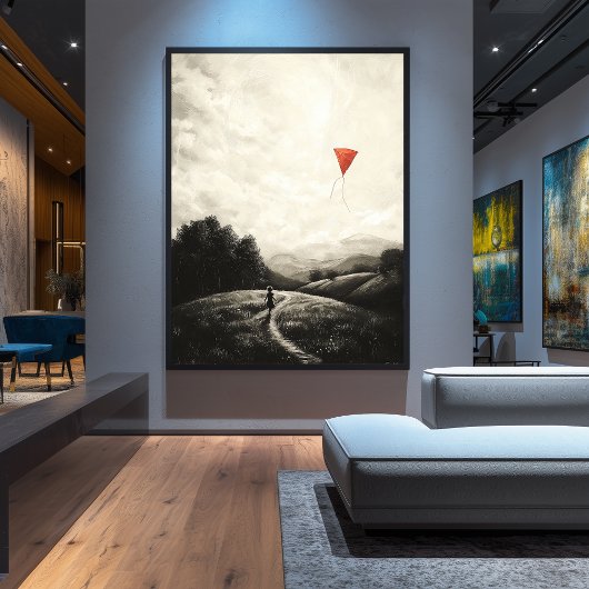 Vintage Erinnerungen der Kindheit - Junge mit Drac Poster